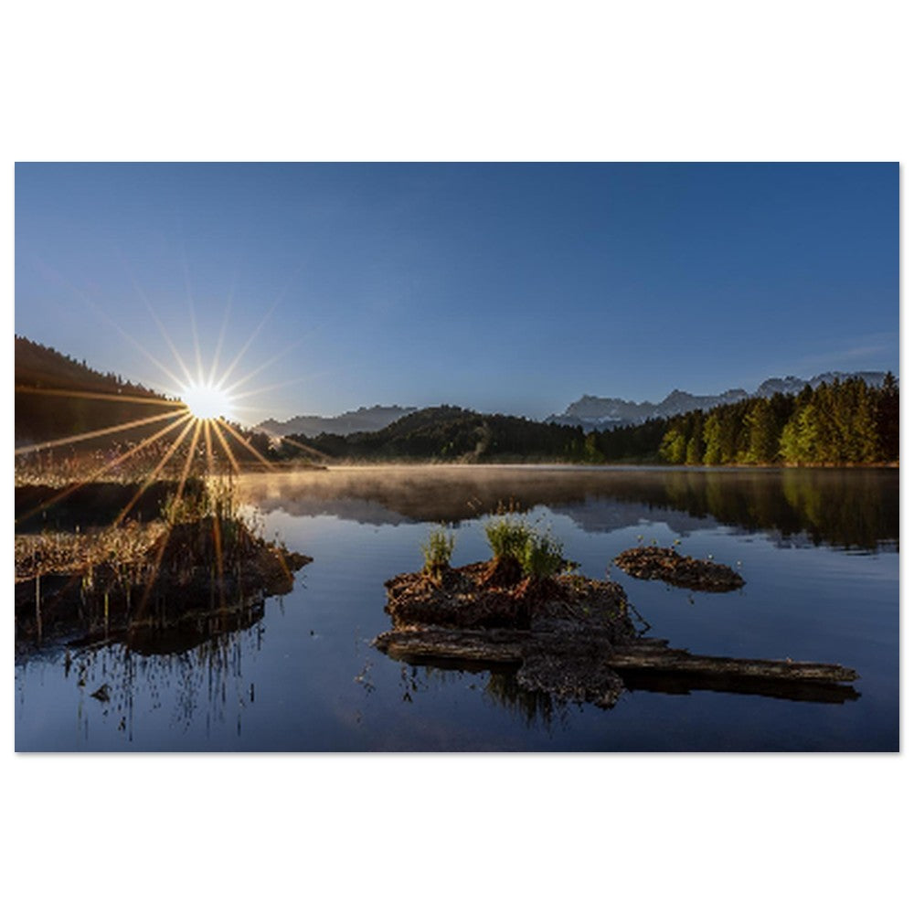 Sonne und Nebel am Geroldsee - Fine- Art-Fotografie aus Bayern