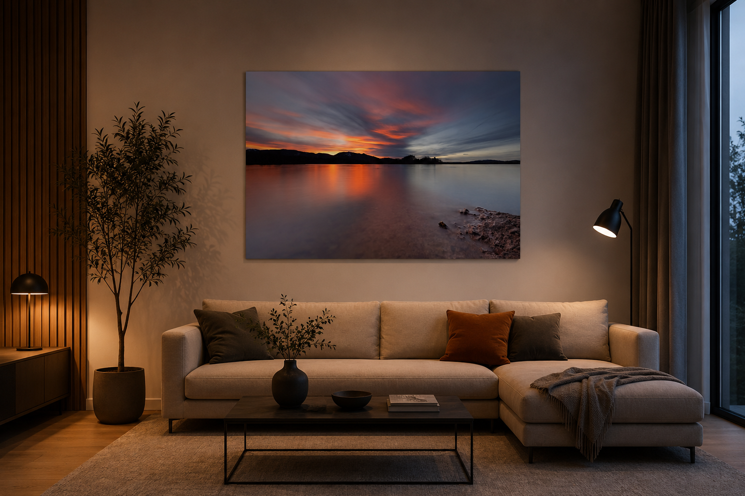 Zauberhafter Sonnenuntergang am Staffelsee in Oberbayern mit magischem Farbenspiel und Spiegelung im glatten Wasser