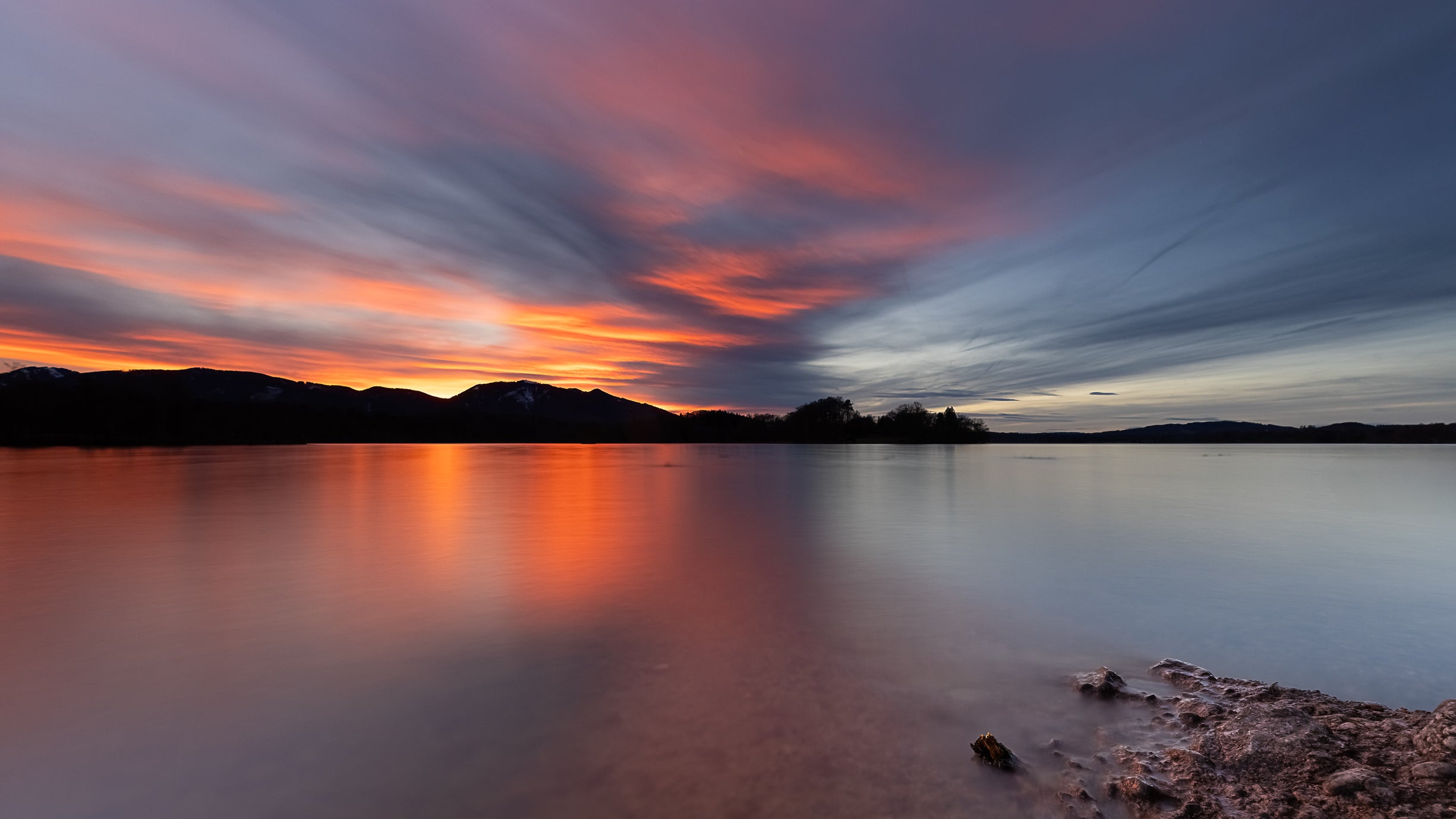 Sonnenuntergang in Seehausen am Staffelsee in Oberbayern